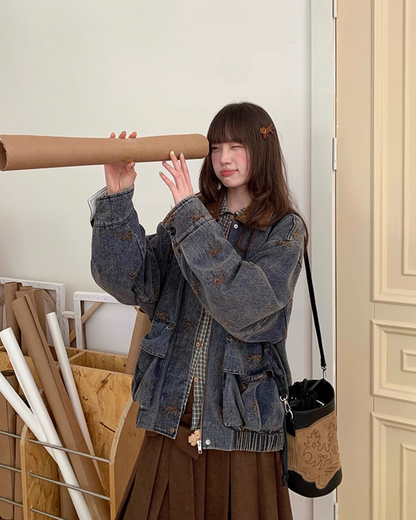 Ribbon Design Denim Matching cloth BU0041