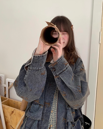 Ribbon Design Denim Matching cloth BU0041