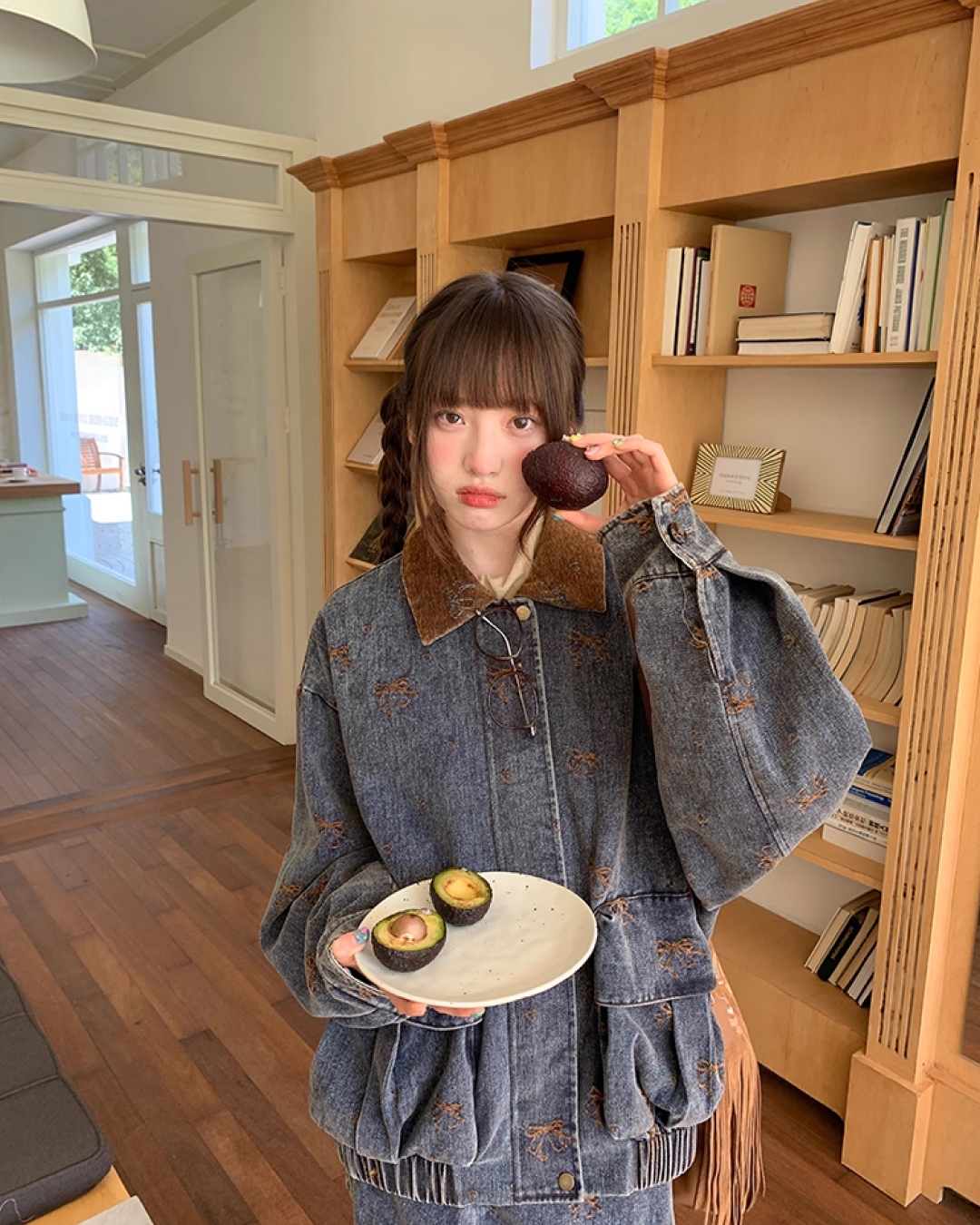 Ribbon Design Denim Matching cloth BU0041