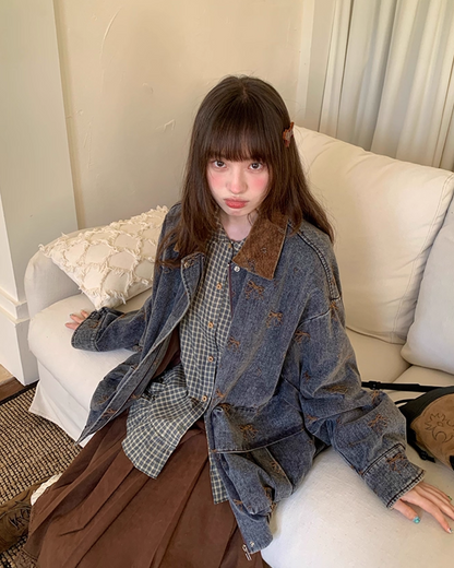 Ribbon Design Denim Matching cloth BU0041