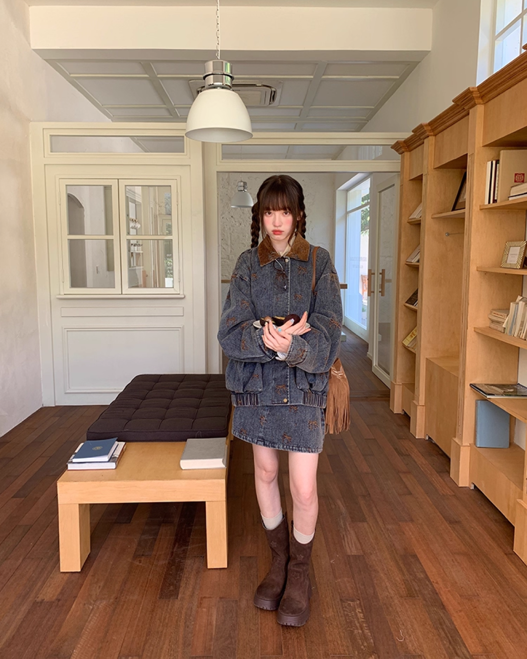 Ribbon Design Denim Matching cloth BU0041