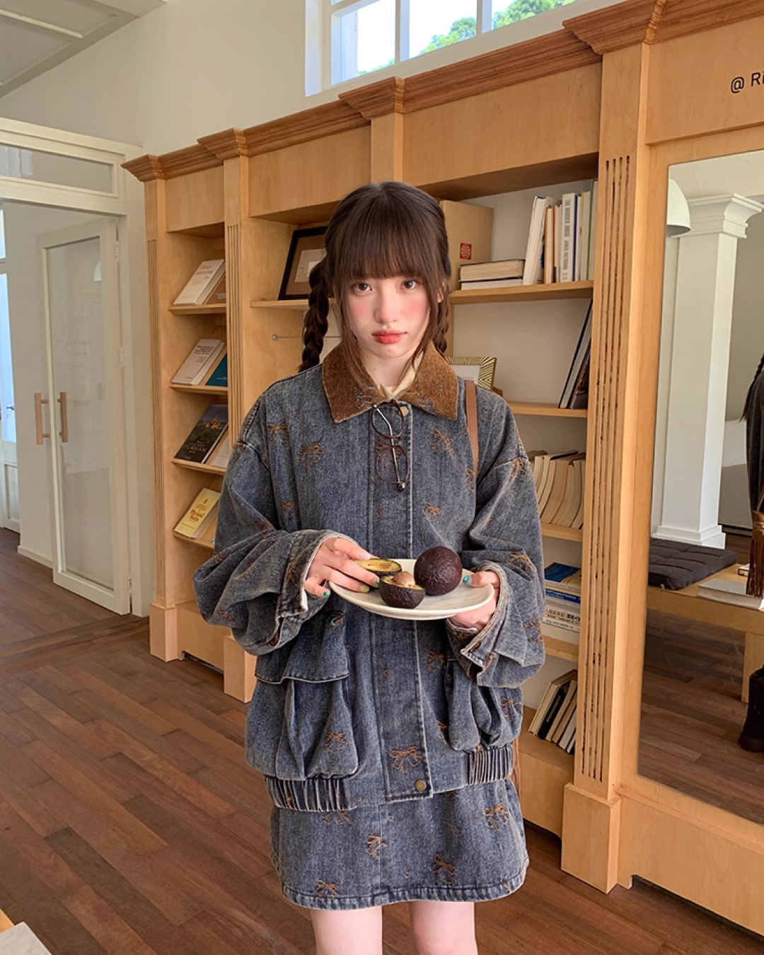 Ribbon Design Denim Matching cloth BU0041