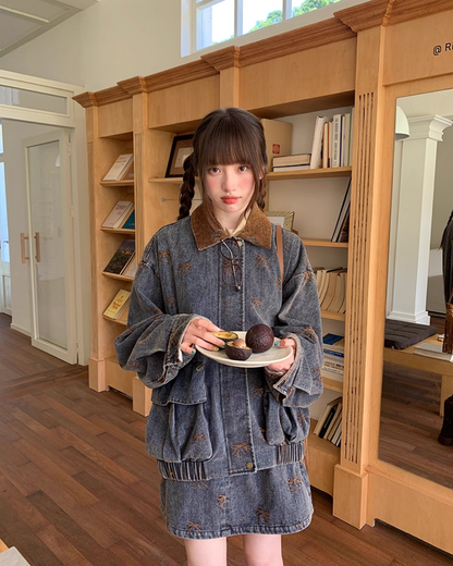 Ribbon Design Denim Matching cloth BU0041