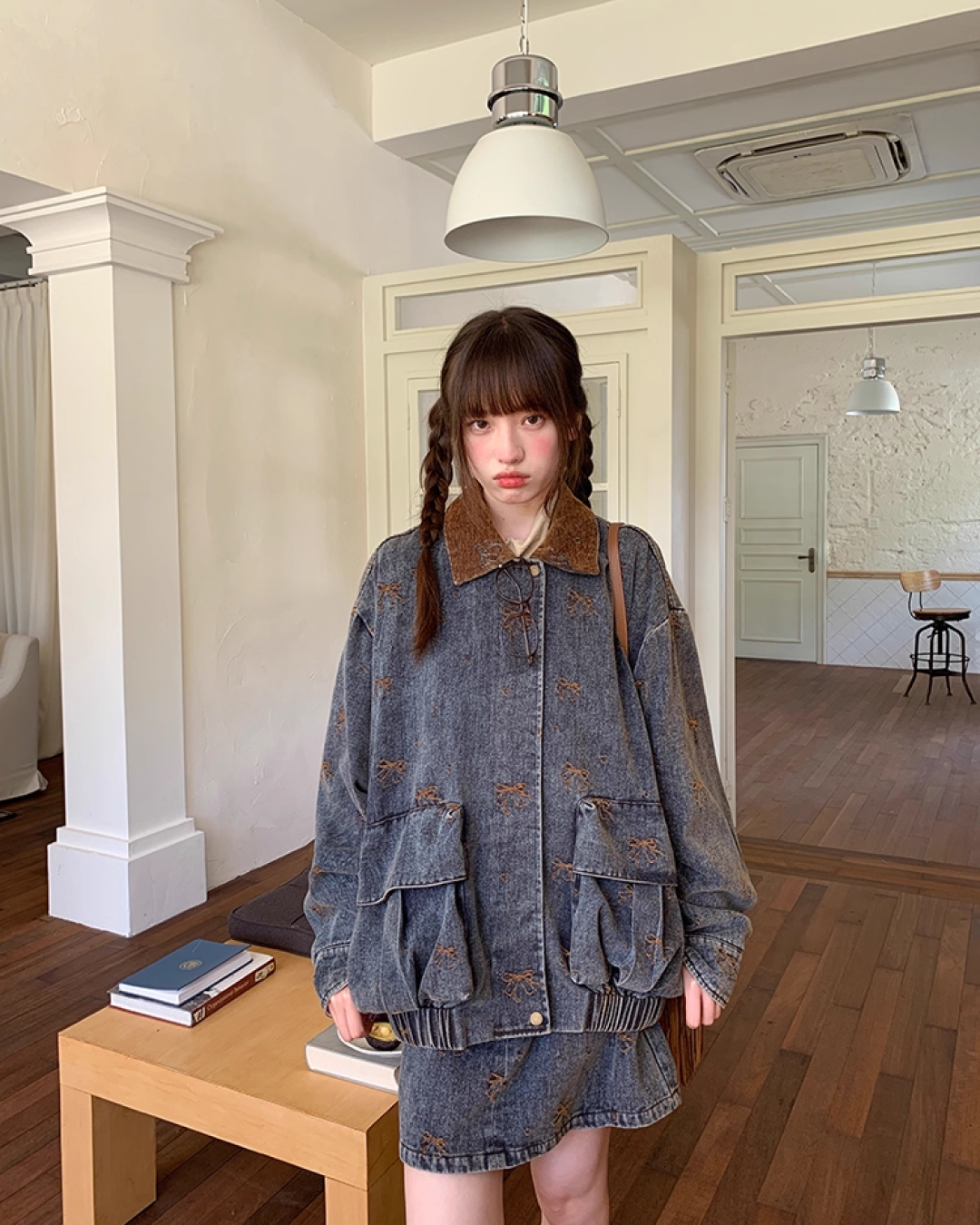 Ribbon Design Denim Matching cloth BU0041