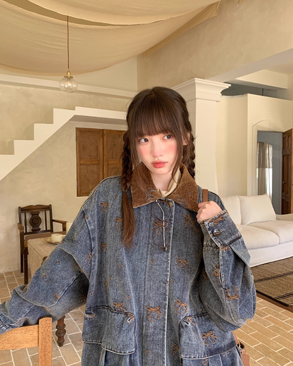 Ribbon Design Denim Matching cloth BU0041