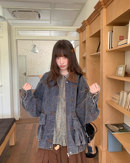 Ribbon Design Denim Matching cloth BU0041