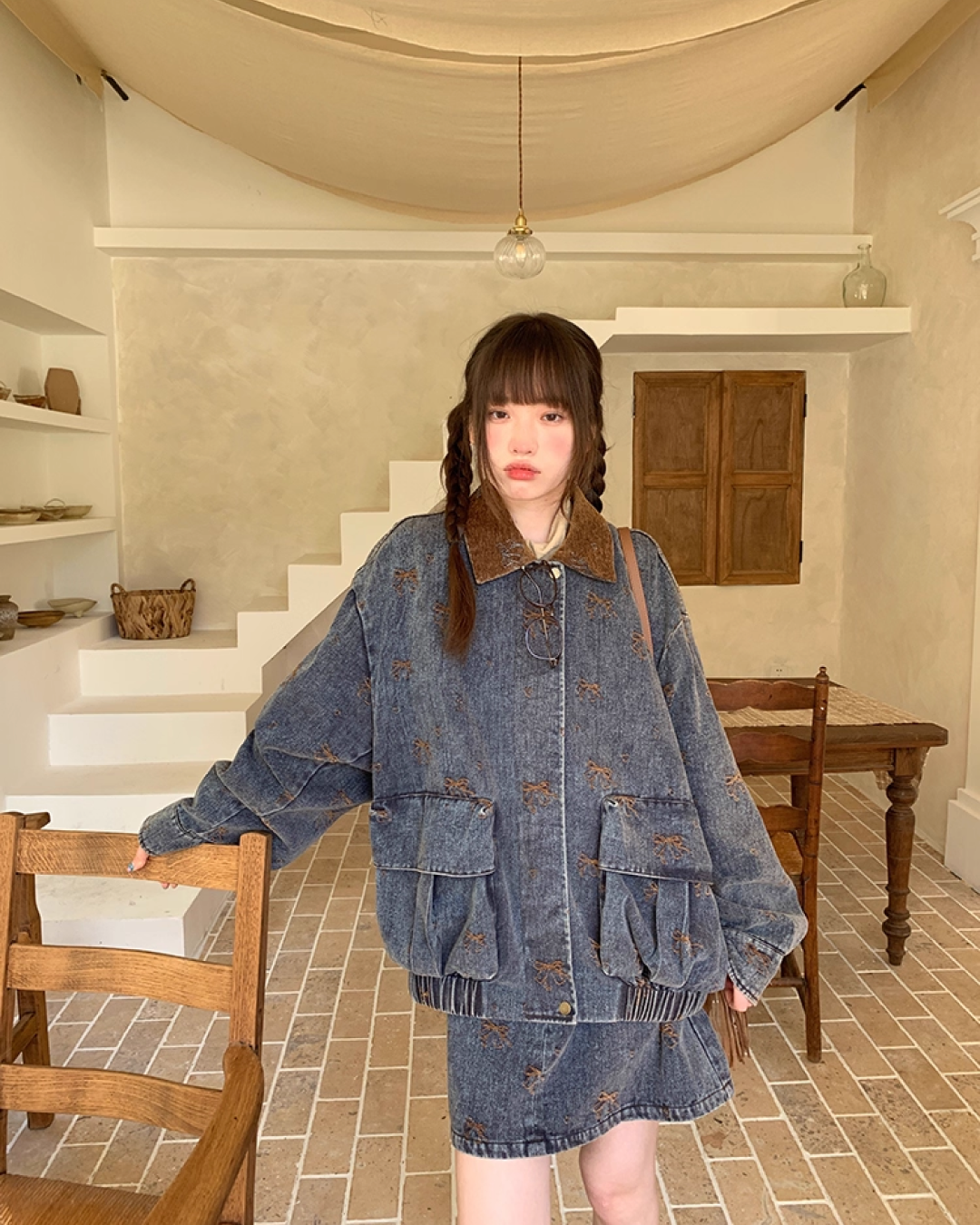 Ribbon Design Denim Matching cloth BU0041