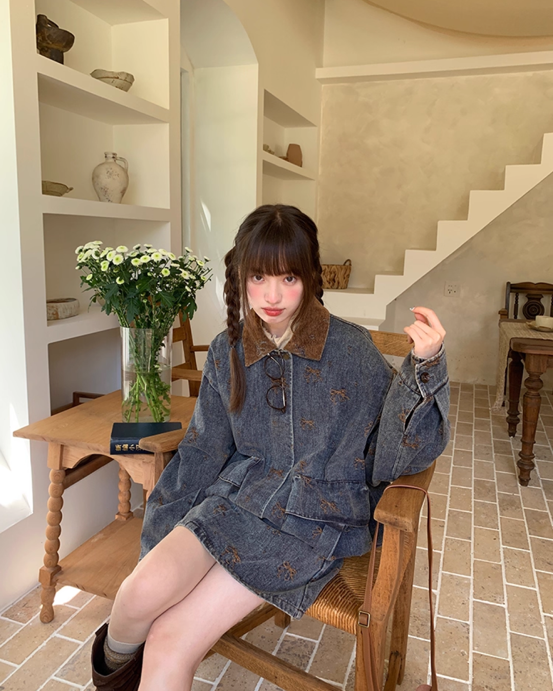 Ribbon Design Denim Matching cloth BU0041