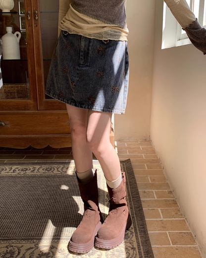 Ribbon Design Denim Matching cloth BU0041