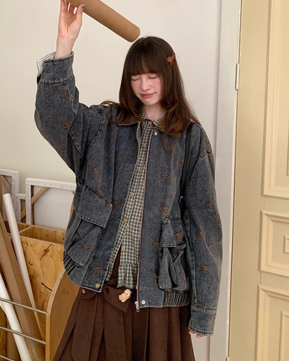 Ribbon Design Denim Matching cloth BU0041