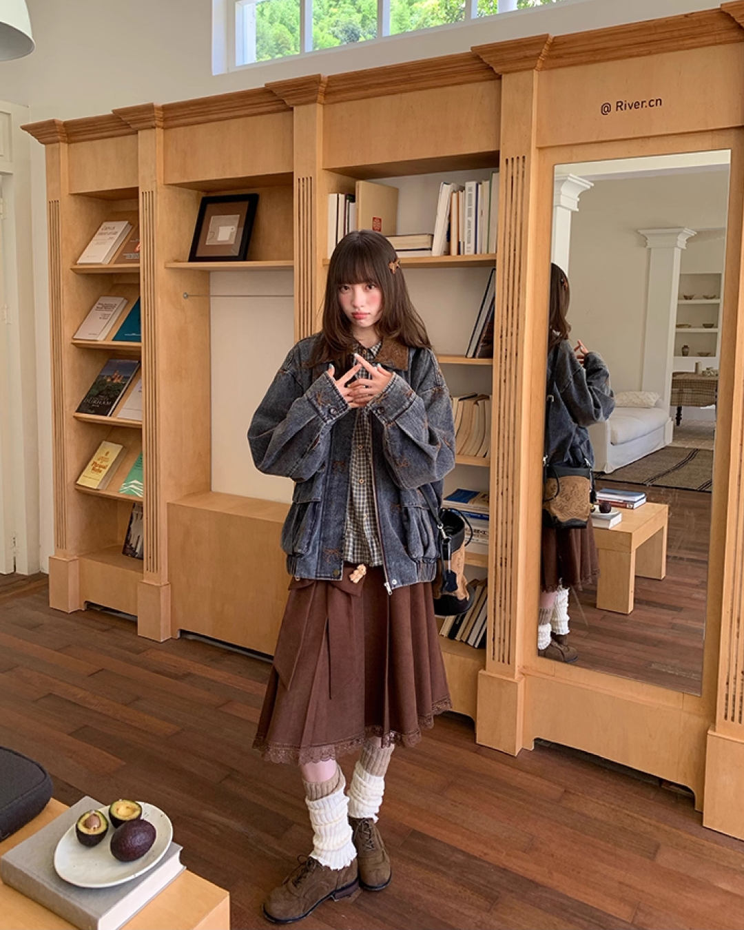 Ribbon Design Denim Matching cloth BU0041