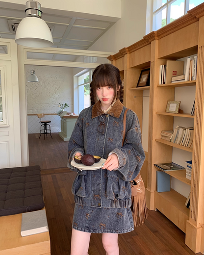 Ribbon Design Denim Matching cloth BU0041