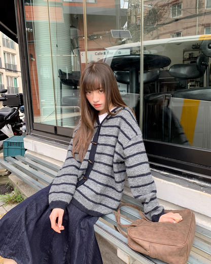 Border Knit Hoodie BU0042