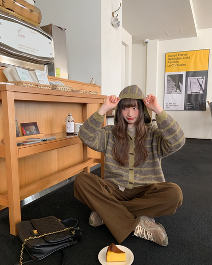 Border Knit Hoodie BU0042