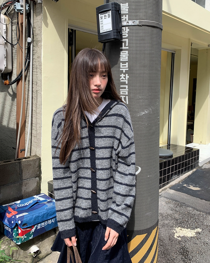 Border Knit Hoodie BU0042