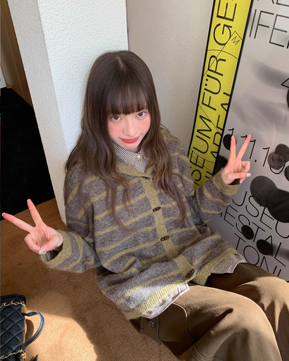 Border Knit Hoodie BU0042