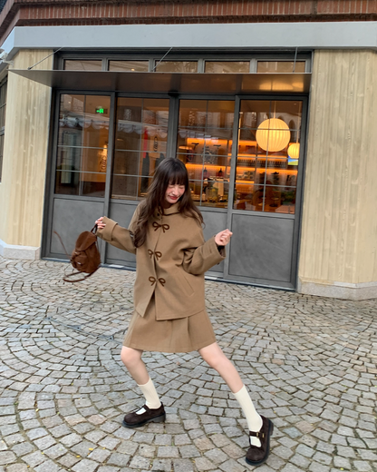 Brown Botton Ribbon Design Matching cloth BU0045