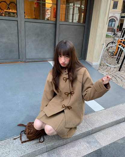 Brown Botton Ribbon Design Matching cloth BU0045