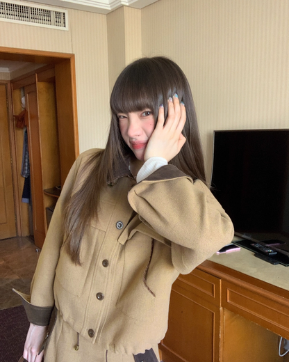 Brown Collar Switching Matching cloth BU0046