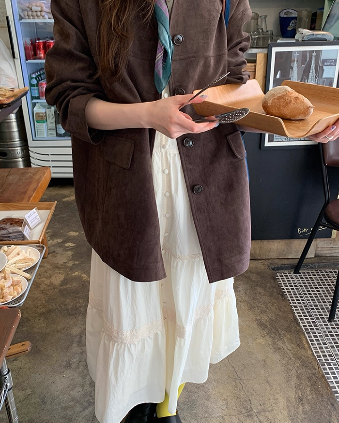 Suede Middle Length Jacket BU0049