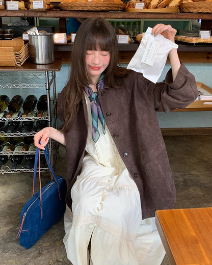 Suede Middle Length Jacket BU0049