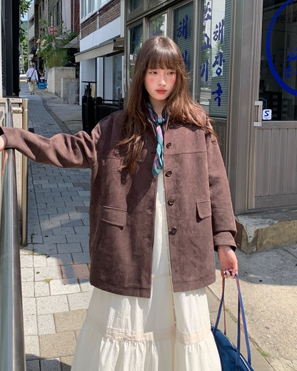Suede Middle Length Jacket BU0049