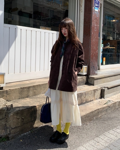 Suede Middle Length Jacket BU0049