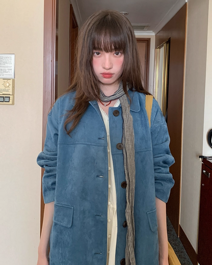 Suede Middle Length Jacket BU0049