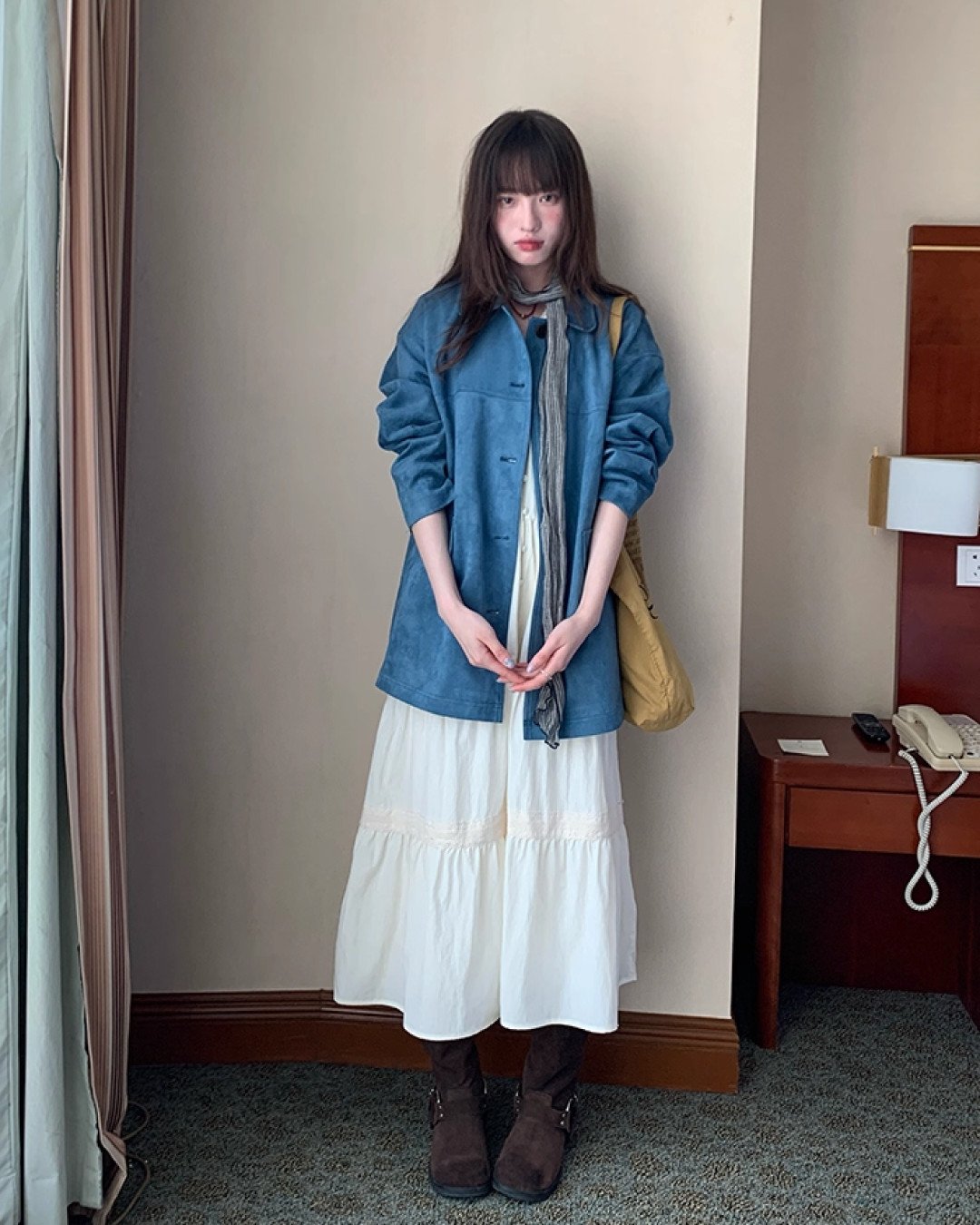 Suede Middle Length Jacket BU0049