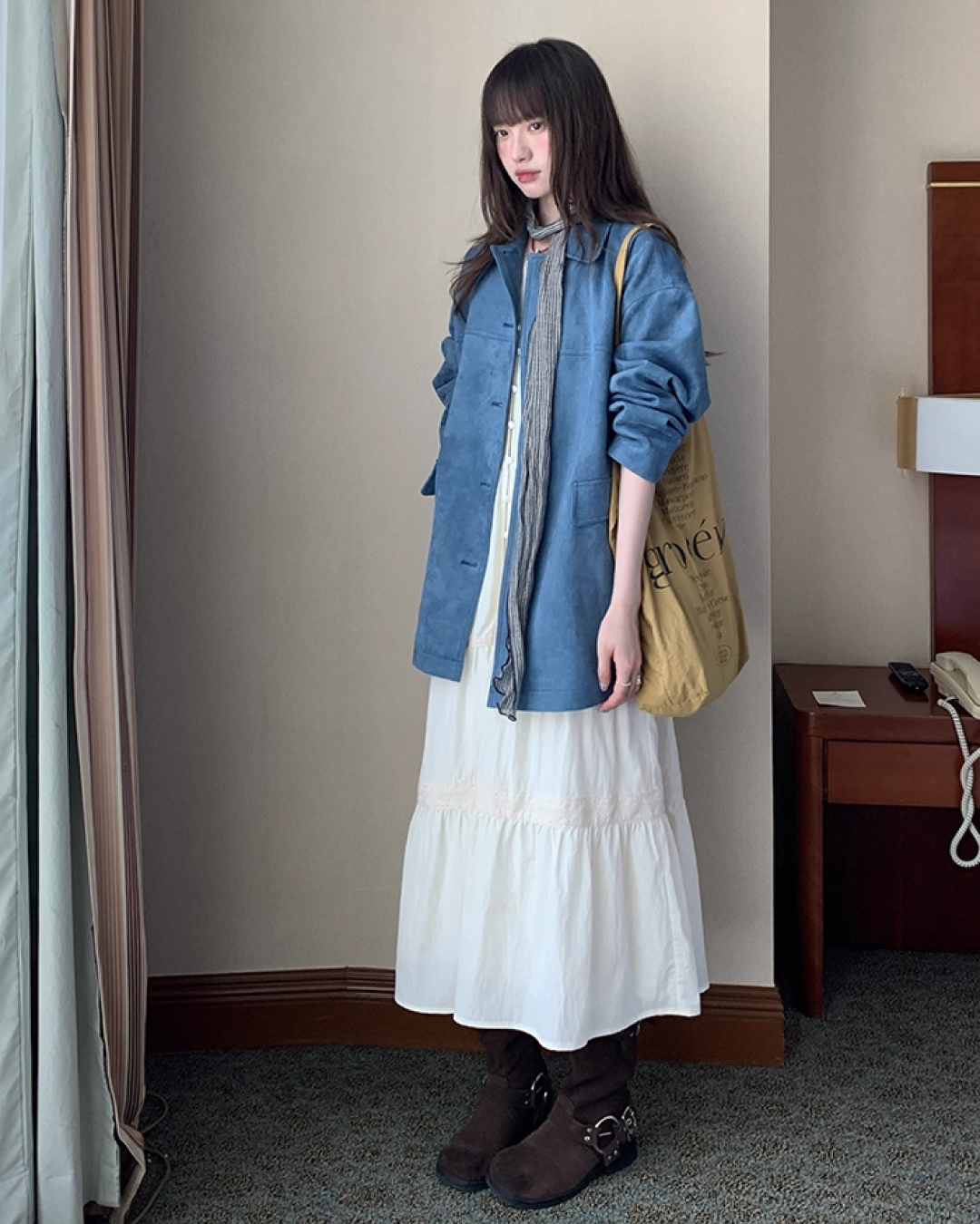 Suede Middle Length Jacket BU0049