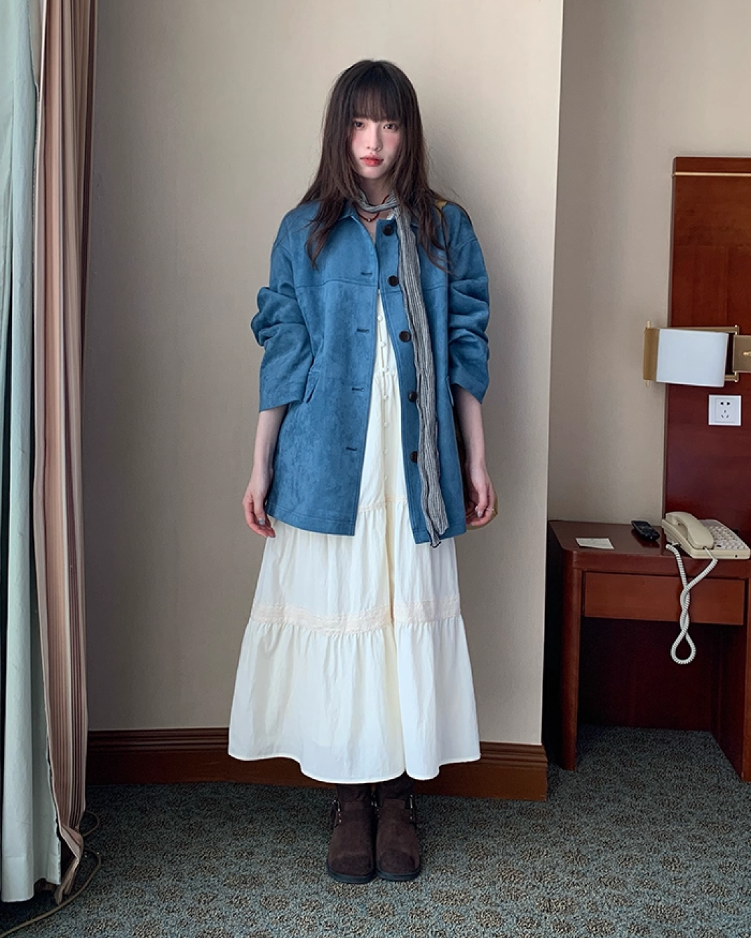 Suede Middle Length Jacket BU0049