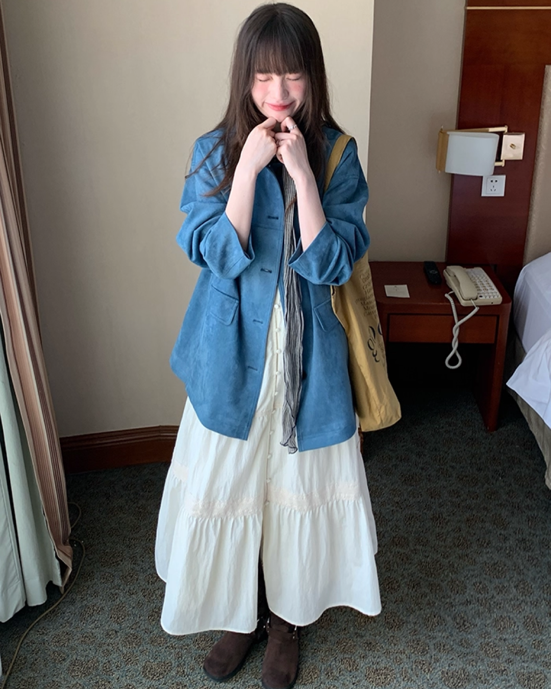 Suede Middle Length Jacket BU0049