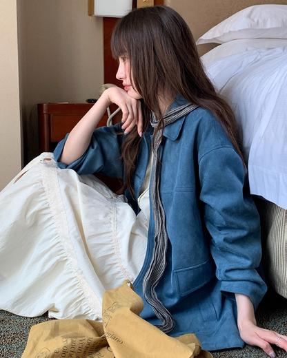 Suede Middle Length Jacket BU0049