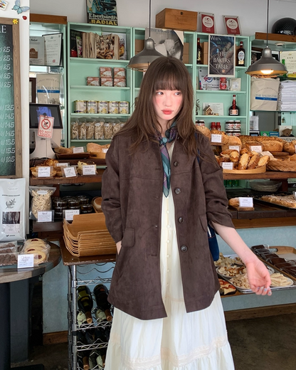 Suede Middle Length Jacket BU0049