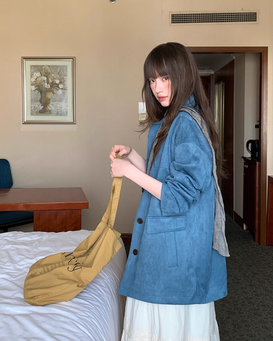 Suede Middle Length Jacket BU0049