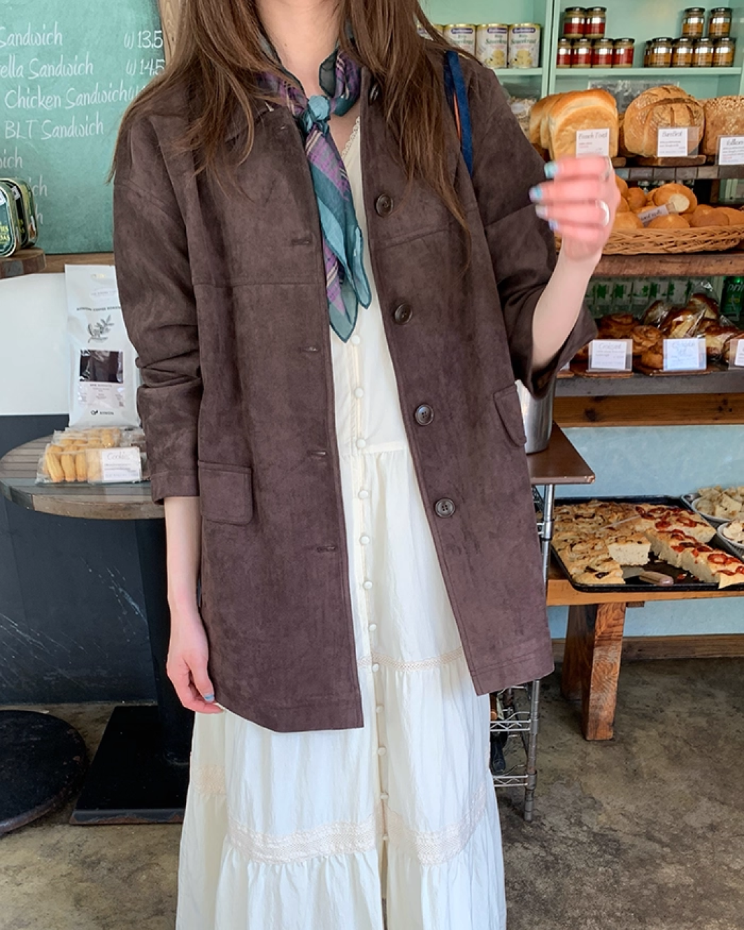 Suede Middle Length Jacket BU0049