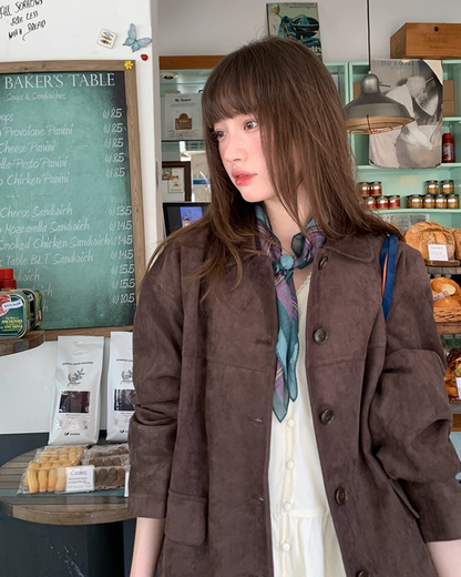 Suede Middle Length Jacket BU0049