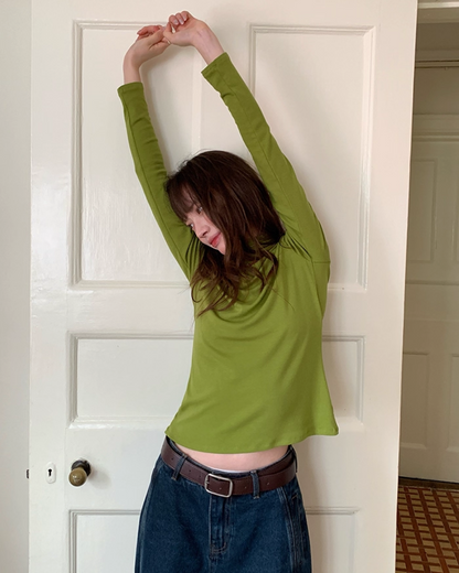 Color Middleneck Tops BU0051