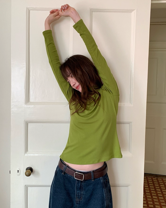 Color Middleneck Tops BU0051