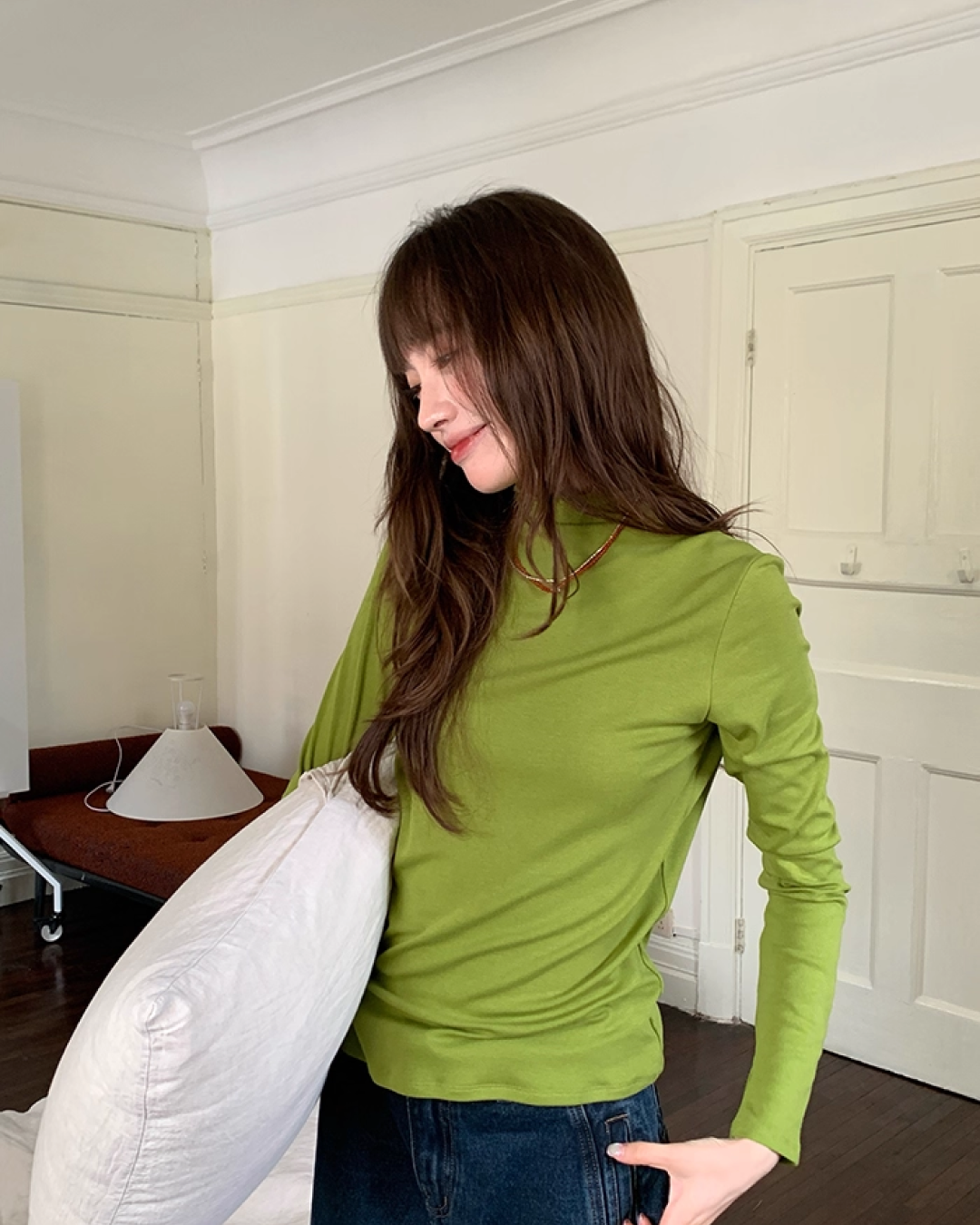 Color Middleneck Tops BU0051