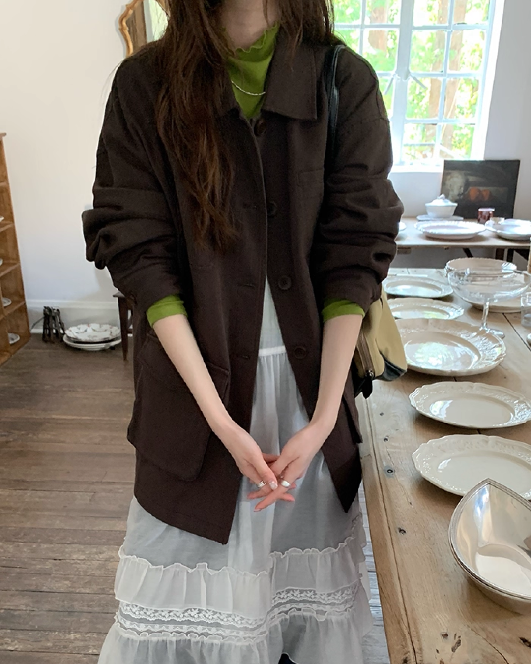 Color Middleneck Tops BU0051