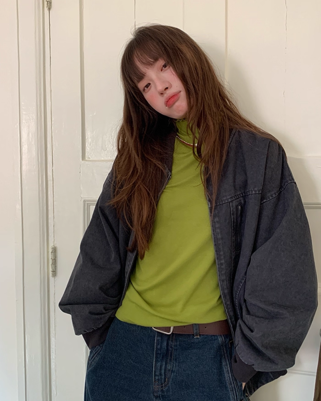 Color Middleneck Tops BU0051