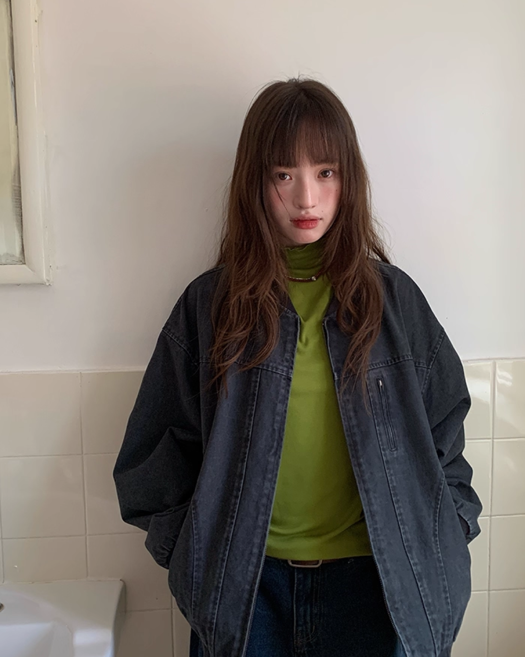 Color Middleneck Tops BU0051