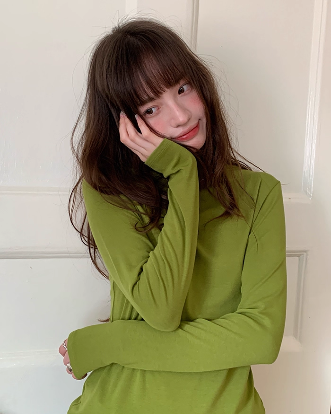 Color Middleneck Tops BU0051