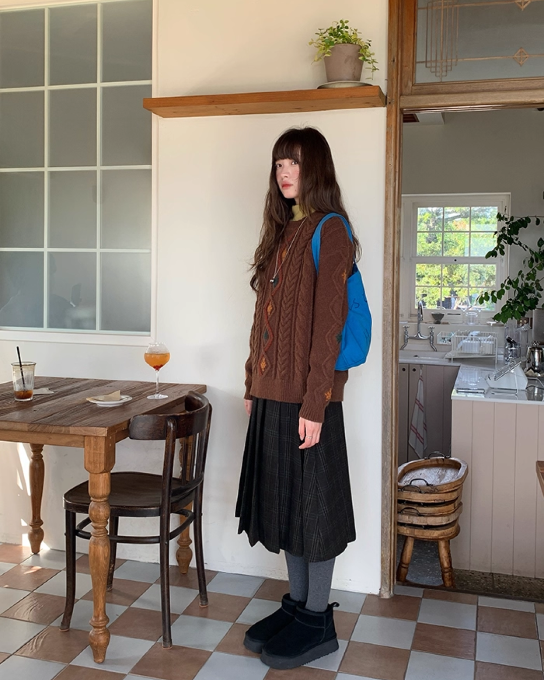 Color Block Cable Knit BU0052