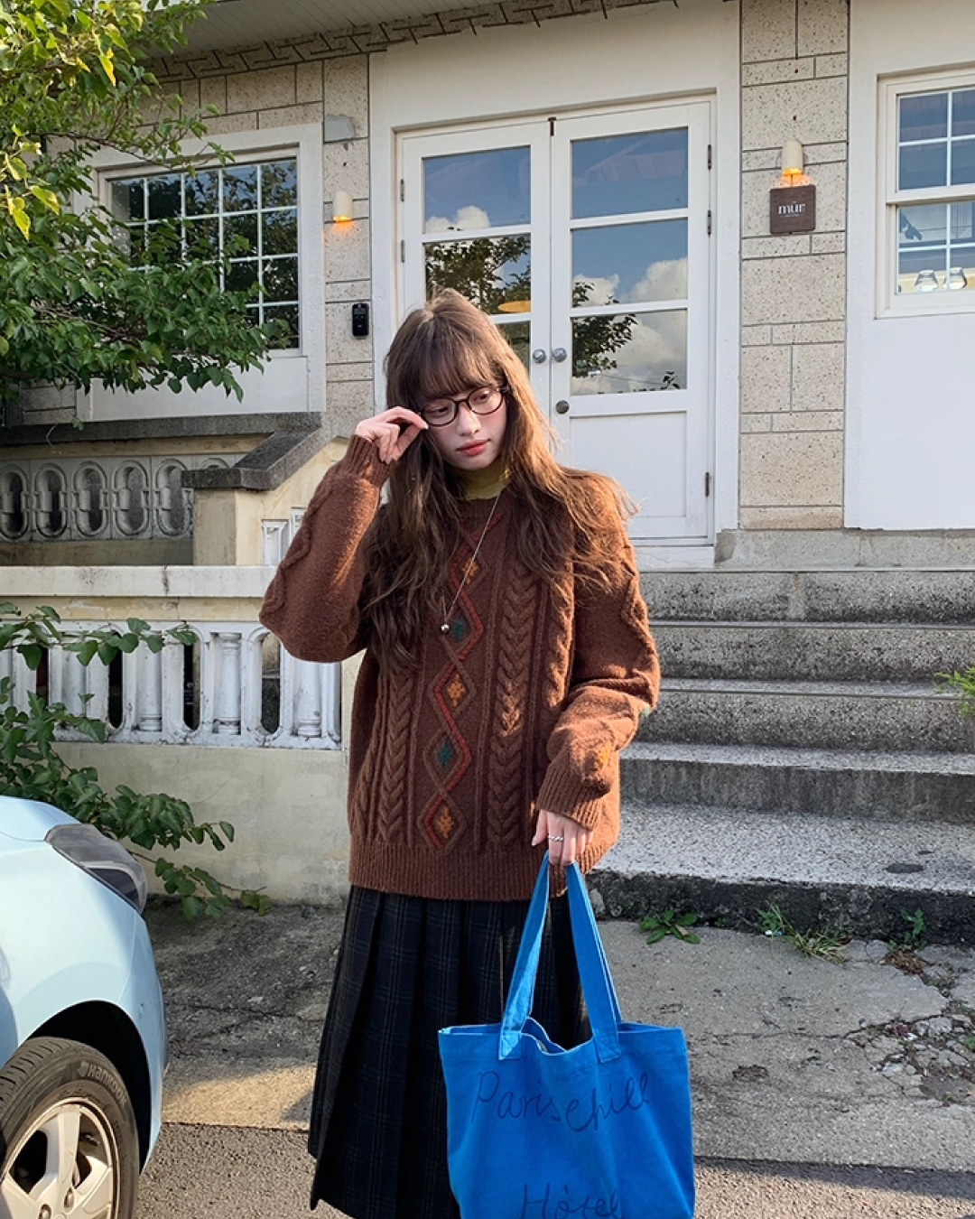 Color Block Cable Knit BU0052