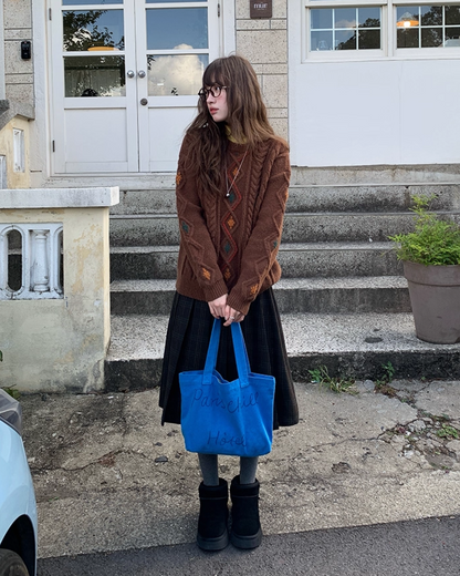 Color Block Cable Knit BU0052