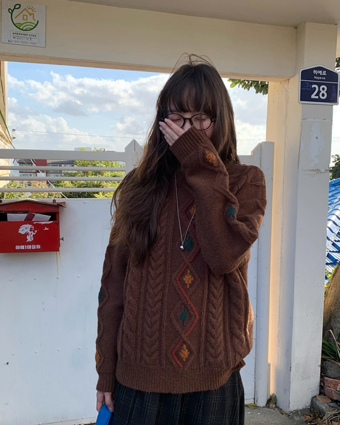 Color Block Cable Knit BU0052