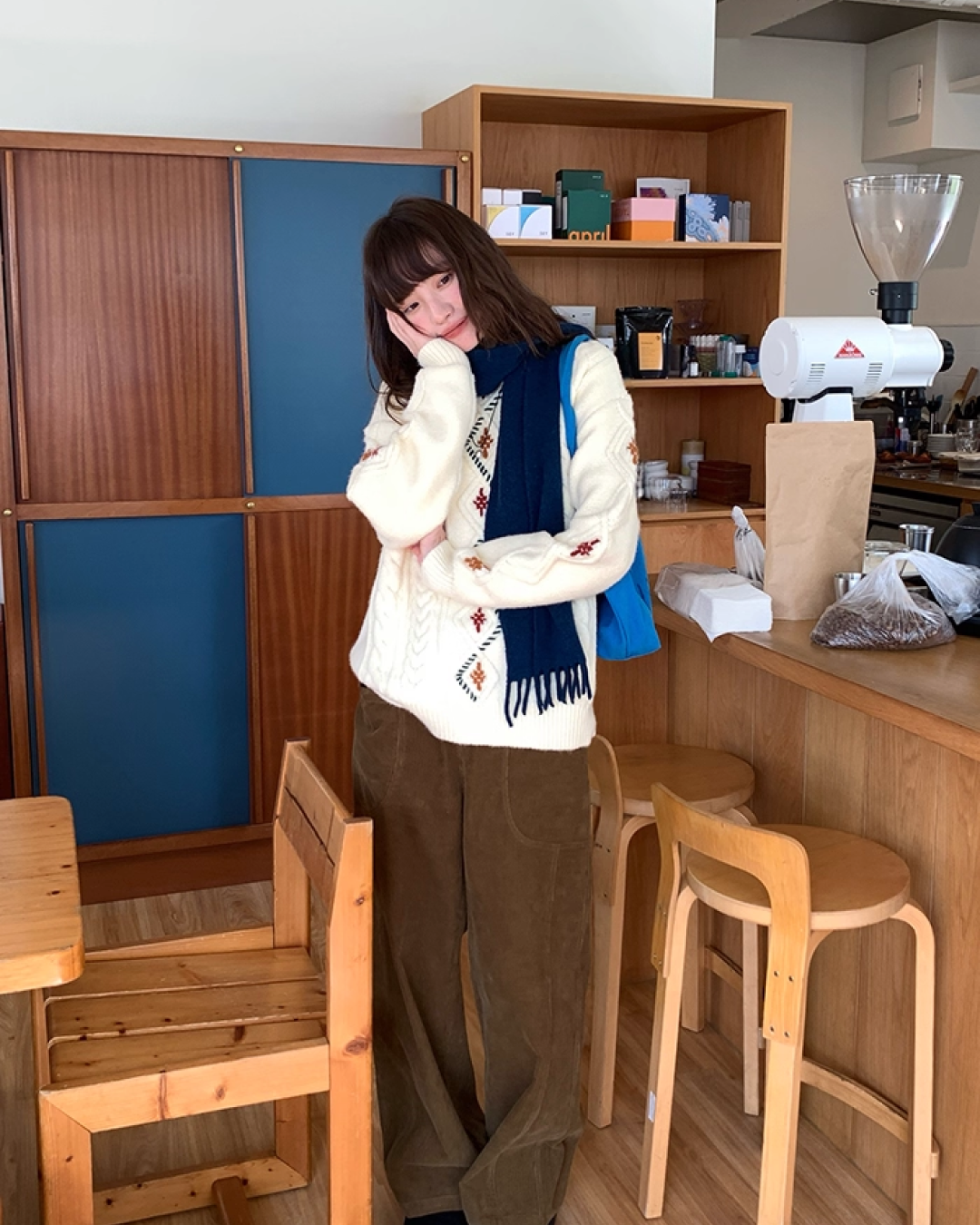 Color Block Cable Knit BU0052