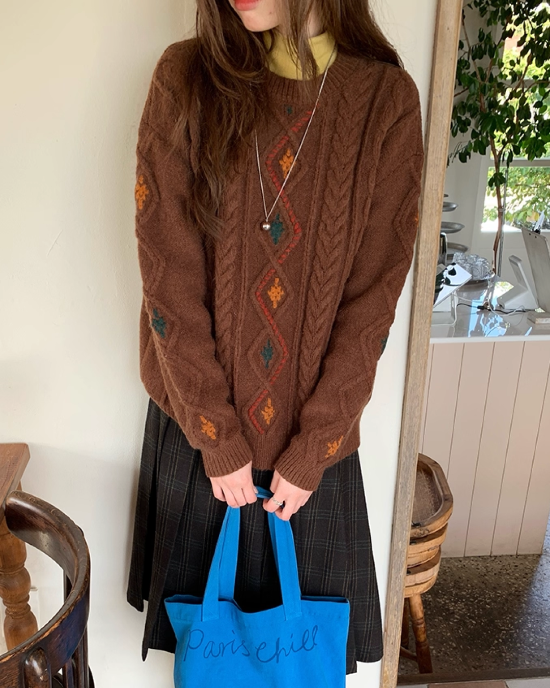 Color Block Cable Knit BU0052